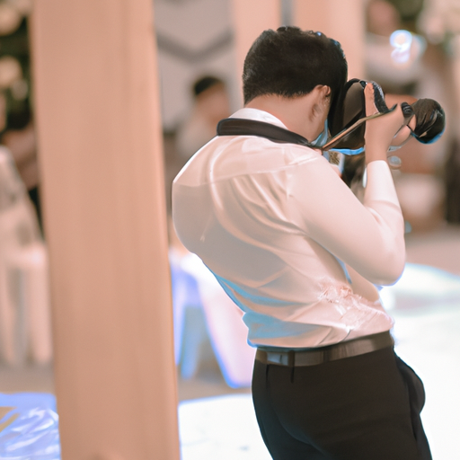 צילום גלוי של צלם מצלם בחתונה
