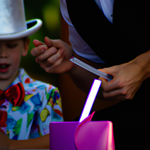 1. תמונה של קוסם מבצע טריק במסיבת יום הולדת של ילד